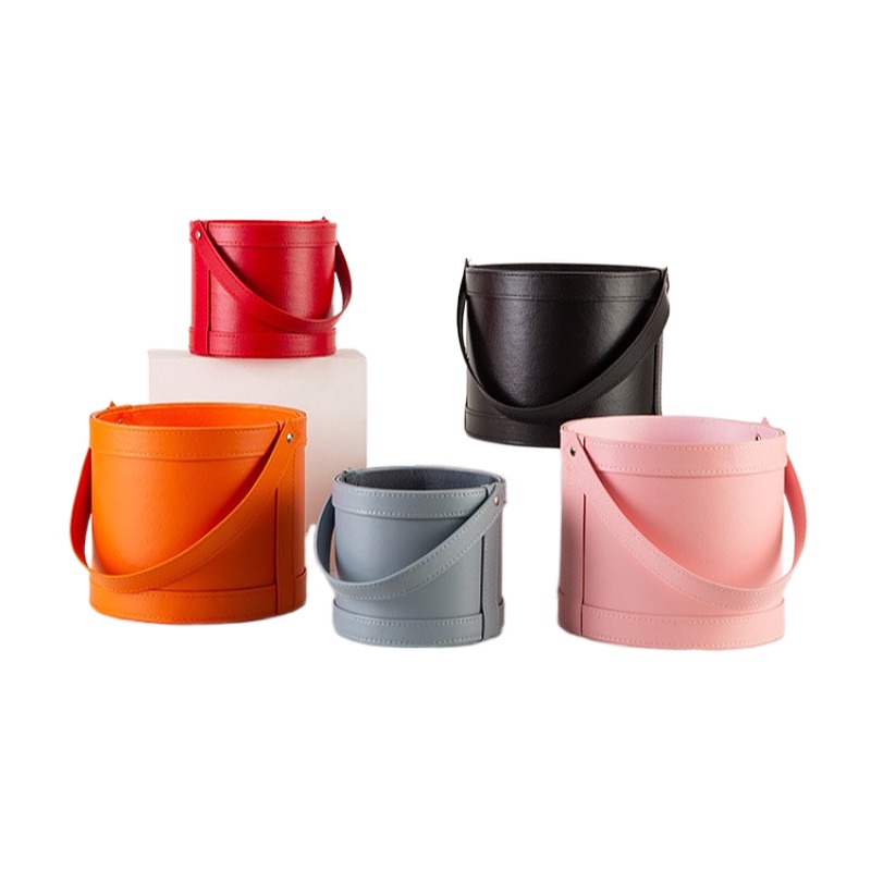 Florist Supply Buckets - 휴대용 가죽 원형 선물 상자 플로리스트