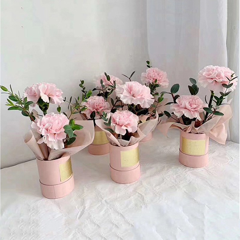 Florist Supply Buckets - 뚜껑이 있는 둥근 꽃 종이 상자