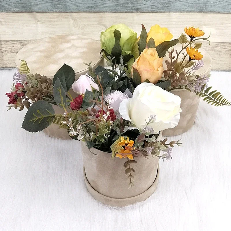 3 개/대 둥근 모양 벨벳 선물 상자 꽃집 꽃 홀더 버 - Florist Supply Buckets 리뷰 및 가격